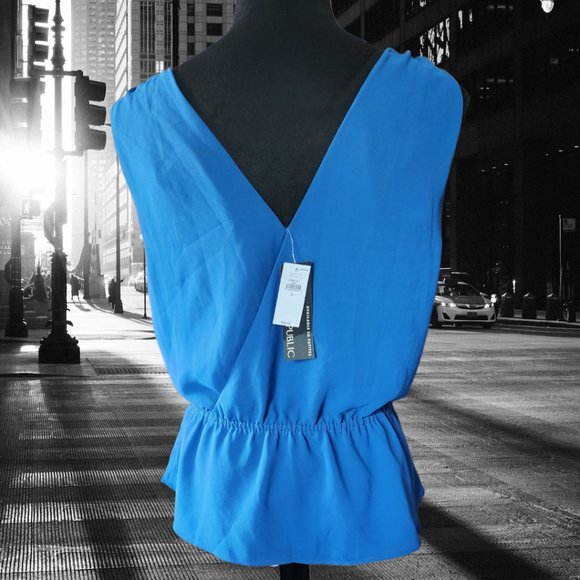 NWT BANANA REPUBLIC Double Wrap Blouse Size M NWT - Picture 4 of 7